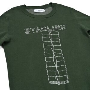 Official SpaceX's Starlink Graphic Logo Sweater Sweatshirt Medium Green Rare